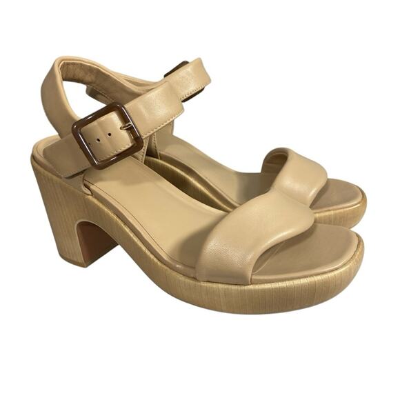 VINCE $350 Noelle Leather Ankle-Strap Platform Sandals heels  9.5 - Picture 1 of 8